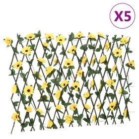 Enrejado expansible hiedra artificial amarillo 5 uds 180x60 cm