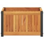 Jardinera de madera maciza de acacia y acero 45x30x27,5 cm