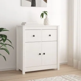 Sideboard aus massivem Kiefernholz weiß 70x35x80 cm von vidaXL, Sideboards - Ref: Foro24-813750, Preis: 112,58 €, Rabatt: %