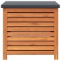 Caja de almacenaje de jardín madera maciza eucalipto 60x50x55cm