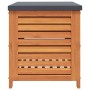 Caja de almacenaje de jardín madera maciza eucalipto 60x50x55cm