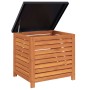 Caja de almacenaje de jardín madera maciza eucalipto 60x50x55cm