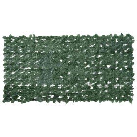 Pantalla de balcón de hojas verde oscuro 200x100 cm