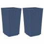 Jardineras 2 unidades PP azul gris 32,5x32,5x57 cm en Maceteros y jardineras | Comprar online en Foro24