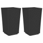 Jardineras 2 unidades PP negro 32,5x32,5x57 cm en Maceteros y jardineras | Comprar online en Foro24