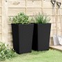 Jardineras 2 unidades PP negro 32,5x32,5x57 cm en Maceteros y jardineras | Comprar online en Foro24