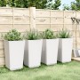 Jardineras 4 unidades PP blanco 32,5x32,5x57 cm en Maceteros y jardineras | Comprar online en Foro24
