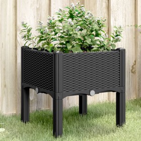 Jardinera con patas PP negro 40x40x42 cm Jardinera con patas PP negro 40x40x42 cm
