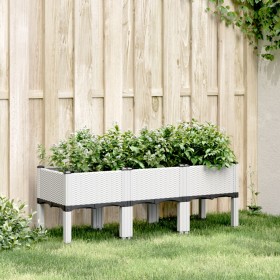 Jardinera con patas PP blanco 120x40x42 cm Jardinera con patas PP blanco 120x40x42 cm