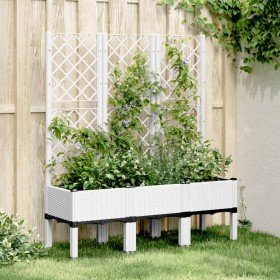 Jardinera con enrejado PP blanco 120x40x142 cm Jardinera con enrejado PP blanco 120x40x142 cm