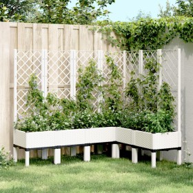 Jardinera con enrejado PP blanco 160x120x142 cm Jardinera con enrejado PP blanco 160x120x142 cm