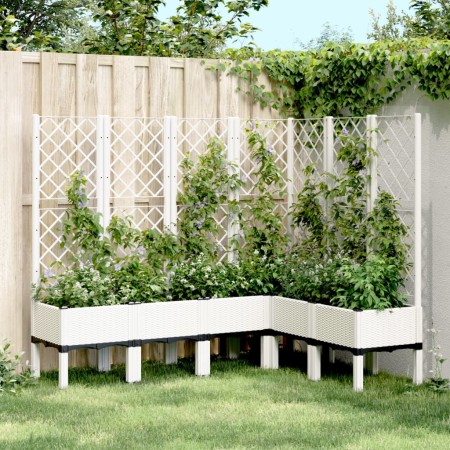 Jardinera con enrejado PP blanco 160x120x142 cm en Maceteros y jardineras | Comprar online en Foro24