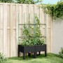 Jardinera con enrejado PP negro 80x40x142,5 cm