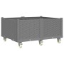 Jardinera con ruedas PP gris claro 100x80x54 cm