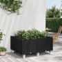 Jardinera con ruedas PP negro 100x80x54 cm