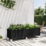 Jardinera con ruedas PP negro 160x50x54 cm en Maceteros y jardineras | Comprar online en Foro24