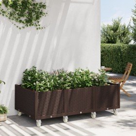 Jardinera con ruedas PP marrón 150x80x54 cm Jardinera con ruedas PP marrón 150x80x54 cm