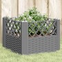 Jardinera con clavijas PP gris claro 43,5x43,5x43,5 cm