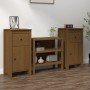 Aparadores 2 uds madera maciza de pino marrón miel 40x35x80 cm de vidaXL, Aparadores - Ref: Foro24-813761, Precio: 87,50 €