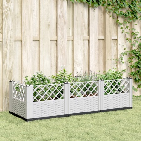 Jardinera con clavijas PP blanco 123,5x43,5x43,5 cm en Maceteros y jardineras | Comprar online en Foro24