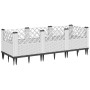 Jardinera con clavijas PP blanco 123,5x43,5x43,5 cm en Maceteros y jardineras | Comprar online en Foro24