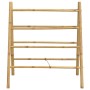 Escalera toallero doble con 4 peldaños bambú 90x50x100 cm