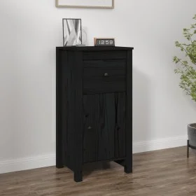 Solid black pine wood sideboard 40x35x80 cm by vidaXL, Sideboards - Ref: Foro24-813762, Price: 75,90 €, Discount: %