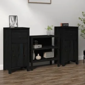 Sideboards 2 Stück aus massivem schwarzem Kiefernholz 40x35x80 cm von vidaXL, Sideboards - Ref: Foro24-813763, Preis: 102,27 ...