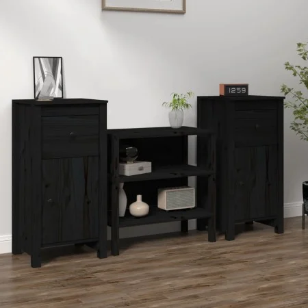 Aparadores 2 uds madera maciza de pino negro 40x35x80 cm de vidaXL, Aparadores - Ref: Foro24-813763, Precio: 102,27 €, Descue...