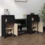 Aparadores 2 uds madera maciza de pino negro 40x35x80 cm de vidaXL, Aparadores - Ref: Foro24-813763, Precio: 102,27 €, Descue...