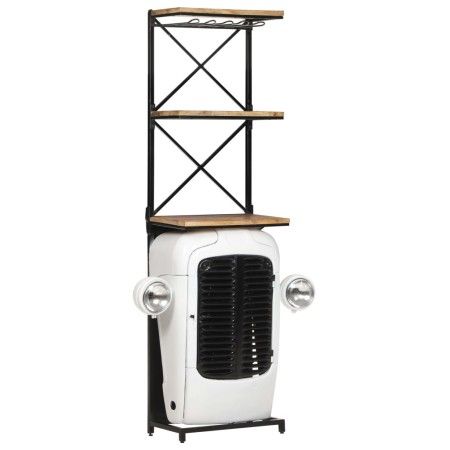 Tractor-shaped bottle rack in rough mango wood 49x31x172 cm by vidaXL, Wine racks - Ref: Foro24-320487, Price: 427,30 €, Disc...