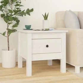 Beistelltisch aus massivem Kiefernholz weiß 40x40x39 cm von vidaXL, Seitentische - Ref: Foro24-813786, Preis: 46,49 €, Rabatt: %