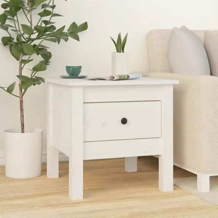 Beistelltisch aus massivem Kiefernholz weiß 40x40x39 cm von vidaXL, Seitentische - Ref: Foro24-813786, Preis: 46,49 €, Rabatt: %