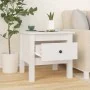 Beistelltisch aus massivem Kiefernholz weiß 40x40x39 cm von vidaXL, Seitentische - Ref: Foro24-813786, Preis: 46,49 €, Rabatt: %