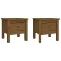Side table 2 pcs solid pine wood honey brown 40x40x39 cm by vidaXL, Side tables - Ref: Foro24-813791, Price: 45,12 €, Discoun...