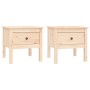 Side table 2 units of solid pine wood 50x50x49 cm by vidaXL, Side tables - Ref: Foro24-813795, Price: 63,50 €, Discount: %