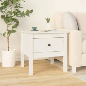 Solid white pine wood side table 50x50x49 cm by vidaXL, Side tables - Ref: Foro24-813796, Price: 42,16 €, Discount: %