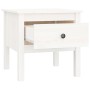 Beistelltisch aus massivem weißem Kiefernholz, 50 x 50 x 49 cm von vidaXL, Seitentische - Ref: Foro24-813796, Preis: 42,56 €,...