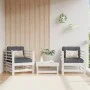 Gartensessel mit Kissen 2 Stück aus massivem weißem Kiefernholz von vidaXL, Modulare Sofas für den Außenbereich - Ref: Foro24...