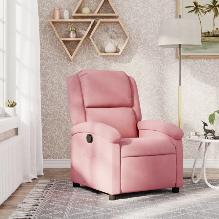 Sillón reclinable de terciopelo rosa