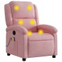 Sillón de masaje reclinable de terciopelo rosa