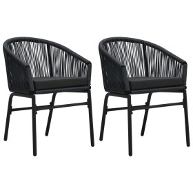 Garden chairs 2 units black synthetic rattan by vidaXL, Garden chairs - Ref: Foro24-48135, Price: 176,07 €, Discount: %