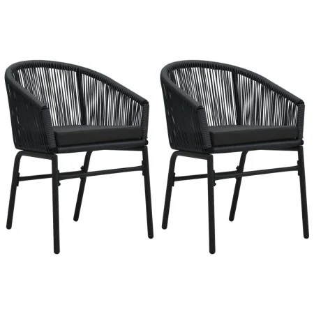 Gartenstühle 2 Einheiten aus schwarzem synthetischem Rattan von vidaXL, Gartenstühle - Ref: Foro24-48135, Preis: 192,31 €, Ra...