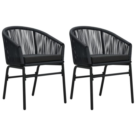 Gartenstühle 2 Einheiten aus schwarzem synthetischem Rattan von vidaXL, Gartenstühle - Ref: Foro24-48135, Preis: 176,07 €, Ra...