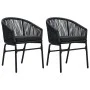 Gartenstühle 2 Einheiten aus schwarzem synthetischem Rattan von vidaXL, Gartenstühle - Ref: Foro24-48135, Preis: 192,31 €, Ra...