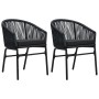 Gartenstühle 2 Einheiten aus schwarzem synthetischem Rattan von vidaXL, Gartenstühle - Ref: Foro24-48135, Preis: 176,07 €, Ra...