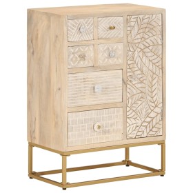 Aparador de hierro y madera maciza de mango 55x30x76 cm