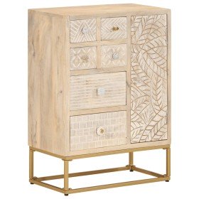Aparador de hierro y madera maciza de mango 55x30x76 cm