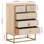 Cómoda madera maciza de mango y hierro 55x30x76 cm