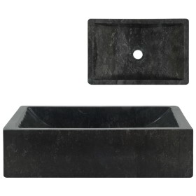 Lavabo de mármol negro con brillo 45x30x12 cm